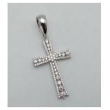 Sterling 1.50 CTW Moissanite Diamond Cross Pendant
