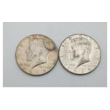 2-1965 Kennedy 40% Silver Half Dollar US Coins