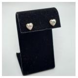 New Sterling 1.79 CTW Heart Stud Earrings