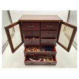 Dresser Top Jewelry Box & Contents Costume