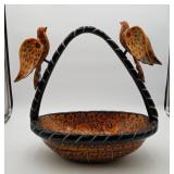 Russian Khokhloma Bird Basket Lacquerware