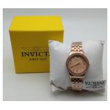 New Rose Gold Round Crystal Invicta Woman's Watch