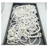 Milk Glass Bead Necklaces Costume Jewelry