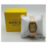 NIB Invicta Woman's Gold Crystal Bezel Watch New