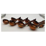 8 Russian Khokhloma Painted Spoons Ladles