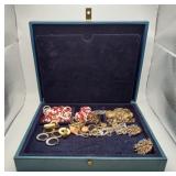 Avon Jewelry Box & Contents Earrings Necklaces