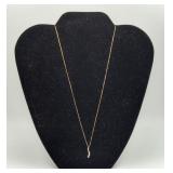 14k Gold Diamond Journey Pendant Necklace 1.1g TWT