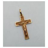 18k Gold Cross Crucifix Pendant 2.4 Grams