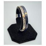 Peacock Laurana Bangle Bracelets Enamel Trim 2pc