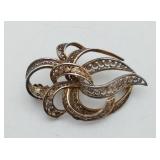 Sterling Silver Filigree Abstract Brooch