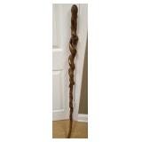 Twisted Vine Wood Walking Stick Cane Snake Top 52'
