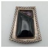 Sterling Silver Onyx BoLo Tie MISSING STONE