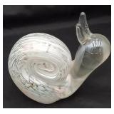 Art Glass Snail Paperweight Opalescent