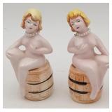 1950's Pin Up Girl Nude Risque Salt Pepper Shakers