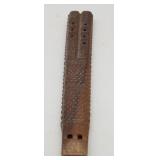 Wood Flute Tribal Art Hand Carved Teak Wood