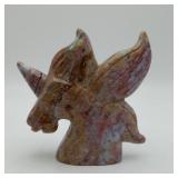 Ocean Jasper Unicorn Carved Rock Desk Paperweight