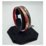 Red & Black Enamel Laurana Italian Bangle Bracelet