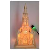Raylite Electric Christmas Church Music Box WORKS