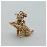 14K Yellow Gold Poodle Shoe Charm 7.6 grams
