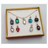 Unwritten Multi-Color Glass Pendant Necklace Set