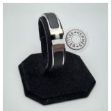 Black & Silver Hermes Clic H Bracelet  SEE NOTES