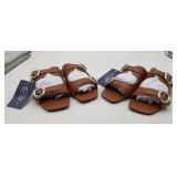 2 Pair New Woman's Brown Flat Sandals Shoes