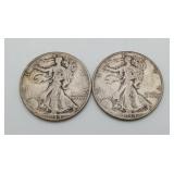2-1944 Silver Half Dollar Walking Liberty US Coins