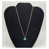 Sterling Necklace Turquoise Butterfly Pendant