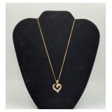 Gold Filled Necklace Sterling Silver Heart Pendant