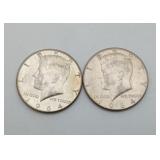 2-1964 Kennedy Half Dollars Silver Coins