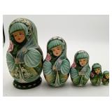 Russian Hand Painted Matryoshka Nesting Doll 5'