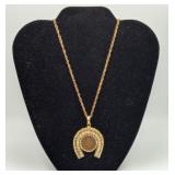 1907 Indian Head Penny Horseshoe Pendant Necklace