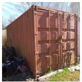 Sea Container & contents HAS WOOD BACK