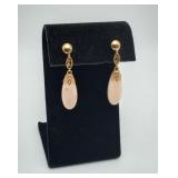 14k Gold Pink Angel Skin Coral Screwback Earrings