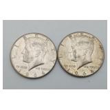 2-1964 Kennedy Silver Half Dollar US Coins