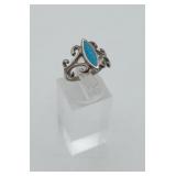 Sterling Silver Turquoise Southwestern Motif Ring