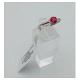 NWT Sterling 1.0 CT Red Ruby & Moissanite Ring