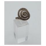 Sterling Silver Marcasite Ring White Iron