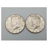 2-1964 Kennedy Silver Half Dollars US 50 Cent Coin
