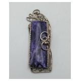 Rare Charoite Purple Gemstone Russian Pendant