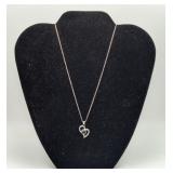 Sterling Silver Heart Gemstone Pendant Necklace