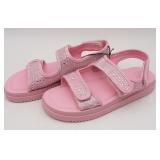 New Pink Big Kids Size 4 Pink Crystal Sandals