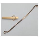 Gold FILLED Tie Bar & Bracelet