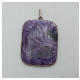 Purple Charoite Gemstone Cabochon Pendant