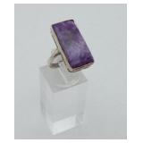 Charoite Silver Ring