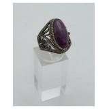 Filigree Charoite Silver Ring NOT STERLING