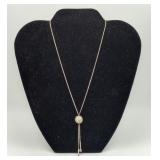 Sterling Silver Crystal Ball Slide Necklace Pend