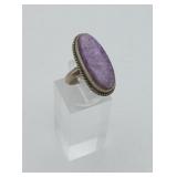 Charoite Silver Artisan Made Ring NO STERLING MARK