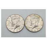 40% Silver Coins 1967 Kenndy Half Dollars 2 pcs
