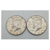 1966 Kennedy Silver Half Dollar US Coins 2pcs 40%